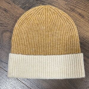 Anthropologie Tan and Cream Knit Hat